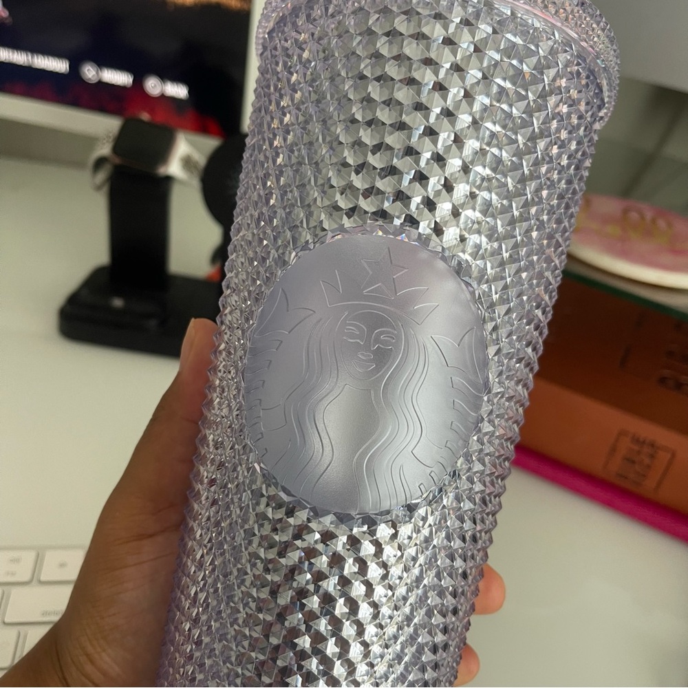 RARE Starbucks Silver Platinum Venti Studded Tumbler 24oz - Picture 4 of 7